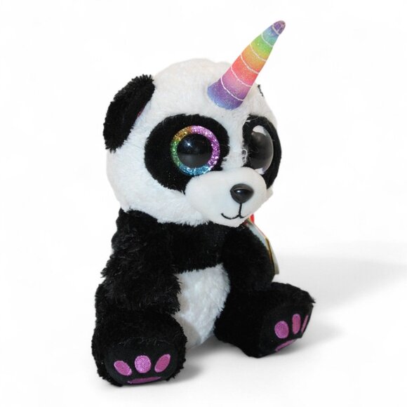 TY Beanie Boos Paris Panda Plush Unicorn Horn Birthday March 12 Sparkly Eyes Col - Picture 2 of 7